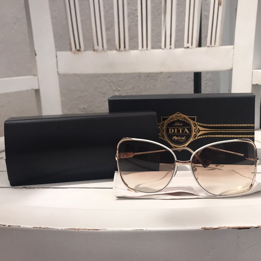 DITA White/Rose Gold Mariposa Sunglasses - Picture 6 of 7